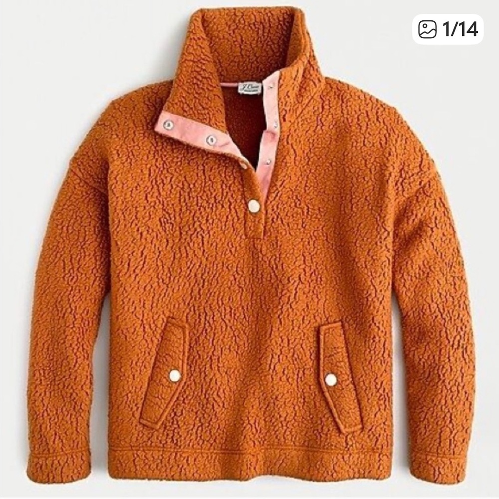 J. Crew Adobe Vintage Fleece Button Up Pullover